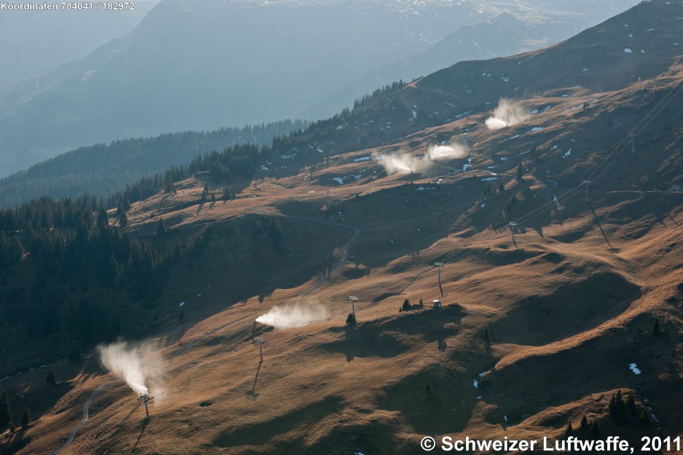 Davos Jakobshorn, Schneekanonen in Betrieb